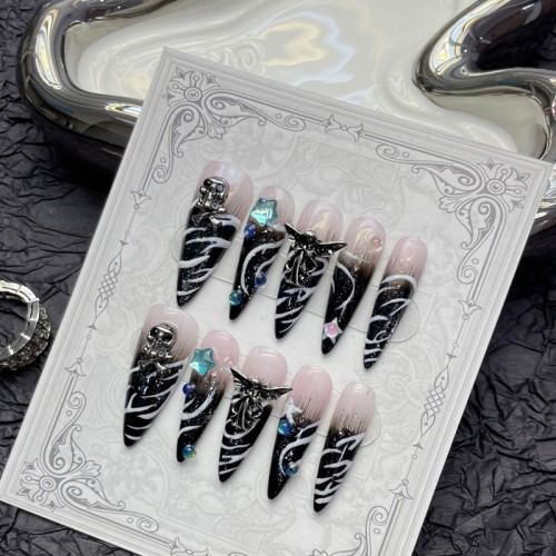 Fashion Long Handmade Press-On Nails For Women BVNL-126