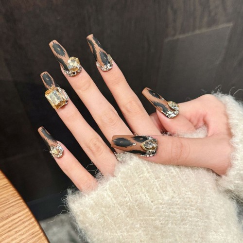 Fashion Long Handmade Press-On Nails For Women BVNL-127