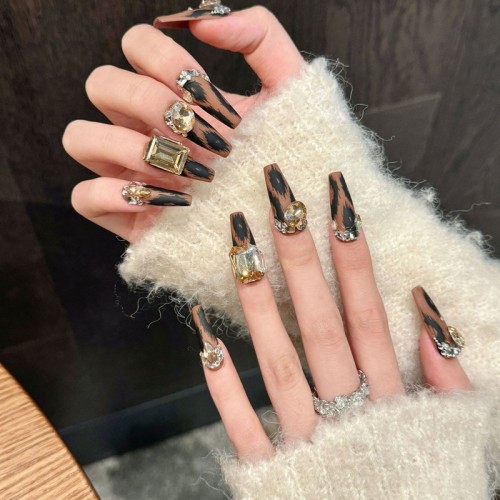 Fashion Long Handmade Press-On Nails For Women BVNL-127