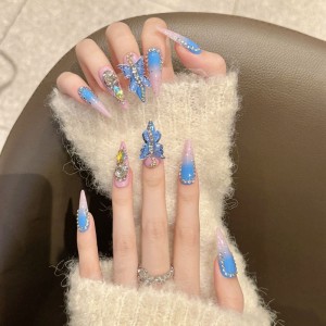 Fashion Long Handmade Press-On Nails For Women BVNL-128 