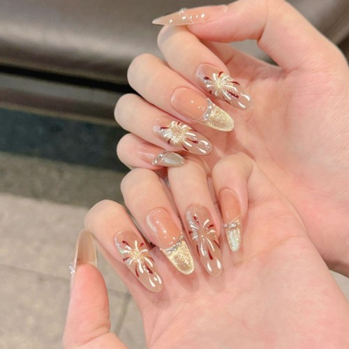 Fashion Long Handmade Press-On Nails For Women BVNL-13