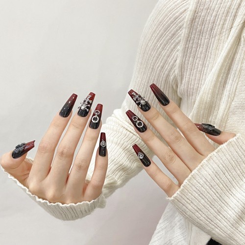 Fashion Long Handmade Press-On Nails For Women BVNL-131