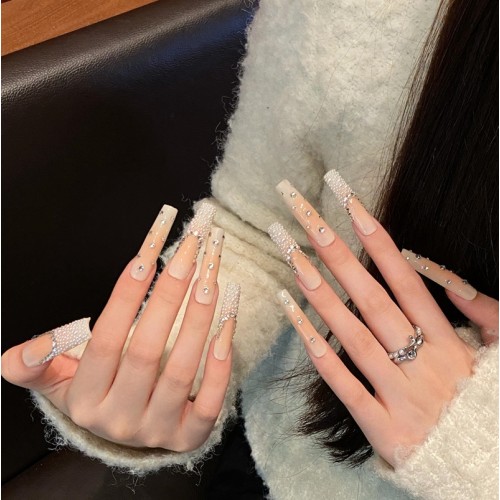 Fashion Long Handmade Press-On Nails For Women BVNL-132