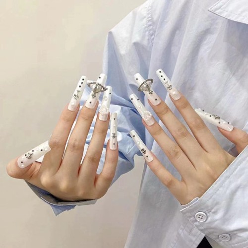 Fashion Long Handmade Press-On Nails For Women BVNL-133