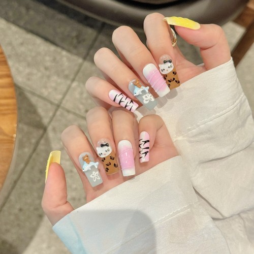 Fashion Long Handmade Press-On Nails For Women BVNL-135