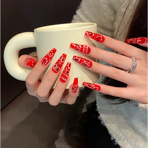 Fashion Long Handmade Press-On Nails For Women BVNL-136