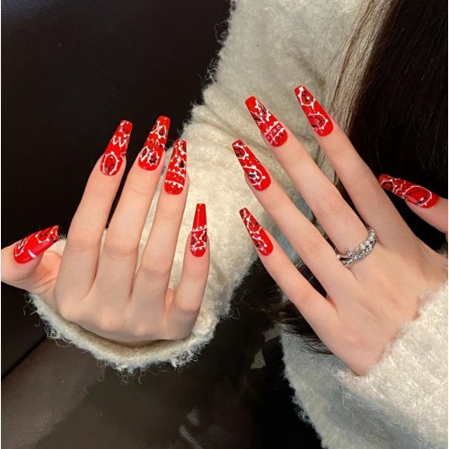 Fashion Long Handmade Press-On Nails For Women BVNL-136