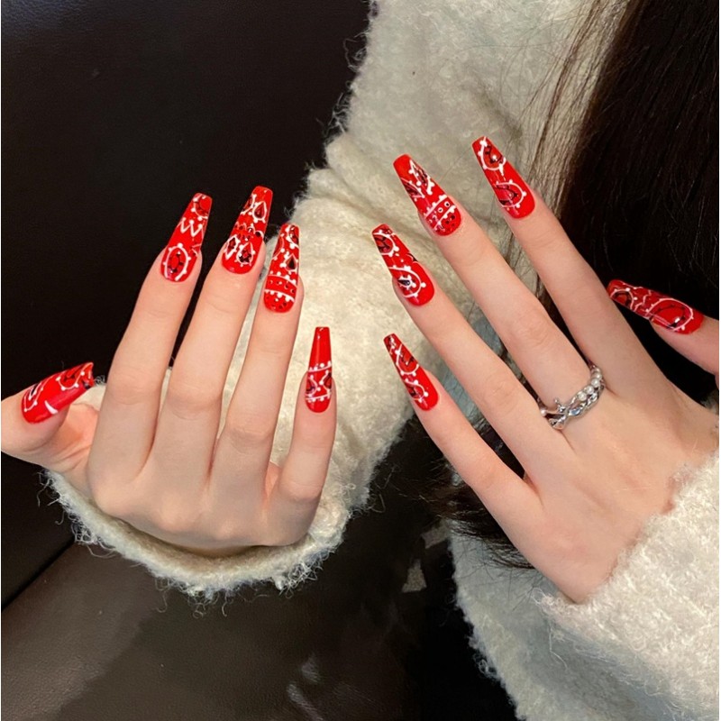 Fashion Long Handmade Press-On Nails For Women BVNL-136 