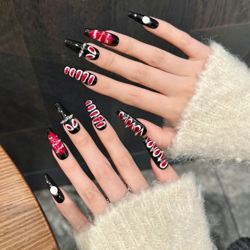 Fashion Long Handmade Press-On Nails For Women BVNL-137