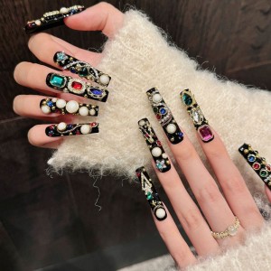 Fashion Long Handmade Press-On Nails For Women BVNL-138 