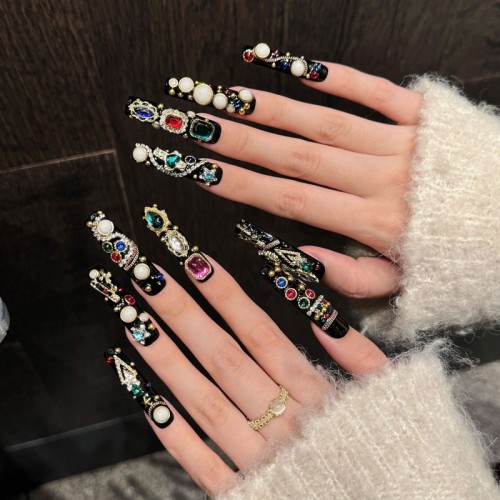 Fashion Long Handmade Press-On Nails For Women BVNL-138