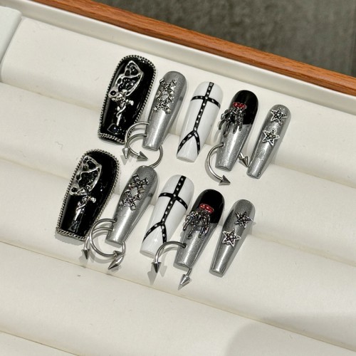 Fashion Long Handmade Press-On Nails For Women BVNL-139