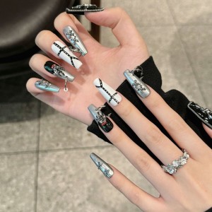 Fashion Long Handmade Press-On Nails For Women BVNL-139 