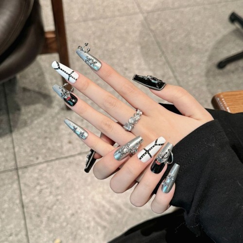 Fashion Long Handmade Press-On Nails For Women BVNL-139