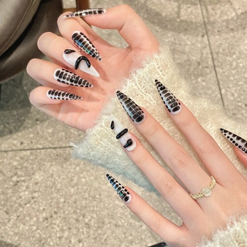 Fashion Long Handmade Press-On Nails For Women BVNL-140