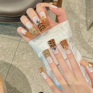 Fashion Long Handmade Press-On Nails For Women BVNL-141 