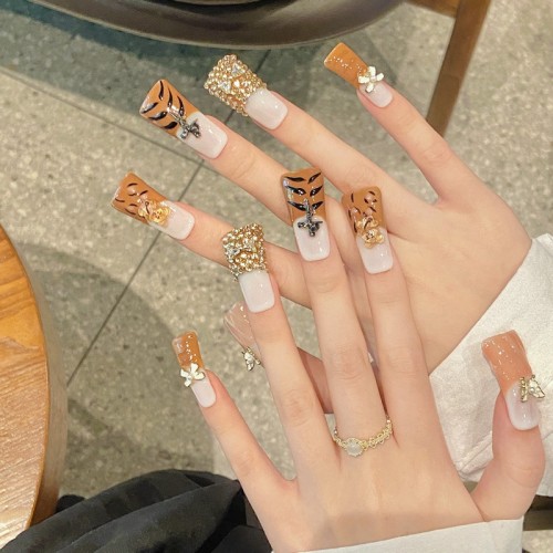 Fashion Long Handmade Press-On Nails For Women BVNL-141