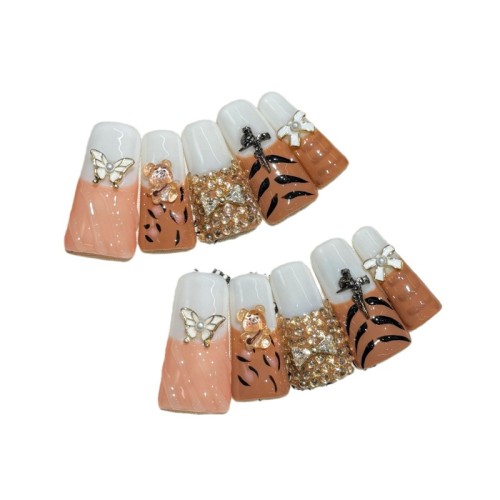 Fashion Long Handmade Press-On Nails For Women BVNL-141