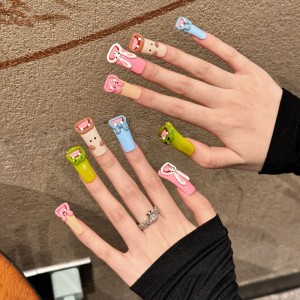 Fashion Long Handmade Press-On Nails For Women BVNL-142 