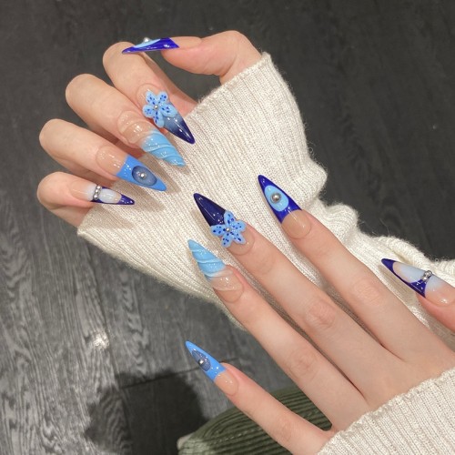 Fashion Long Handmade Press-On Nails For Women BVNL-145