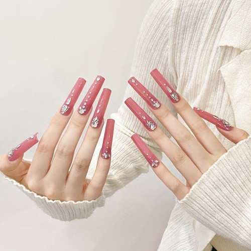 Fashion Long Handmade Press-On Nails For Women BVNL-148