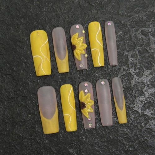 Fashion Long Handmade Press-On Nails For Women BVNL-149