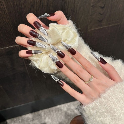 Fashion Long Handmade Press-On Nails For Women BVNL-15