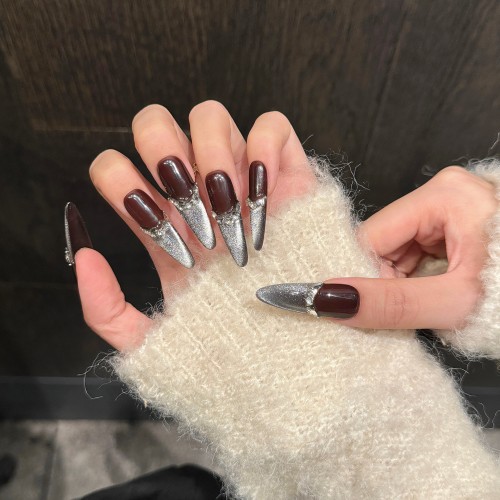 Fashion Long Handmade Press-On Nails For Women BVNL-15