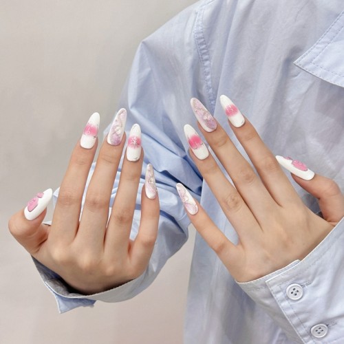 Fashion Long Handmade Press-On Nails For Women BVNL-152