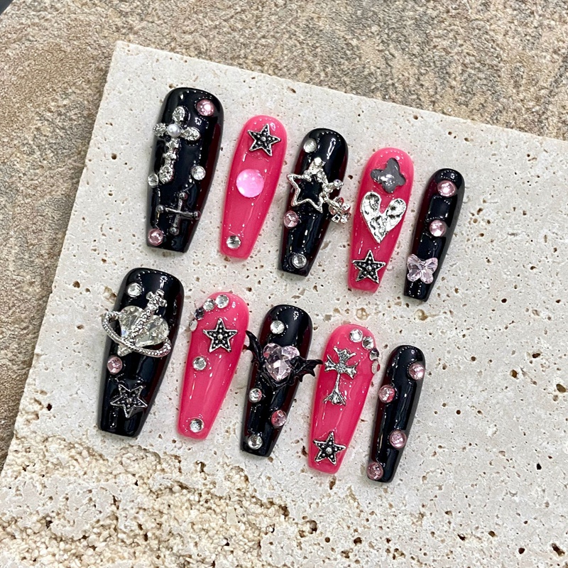 Fashion Long Handmade Press-On Nails For Women BVNL-156