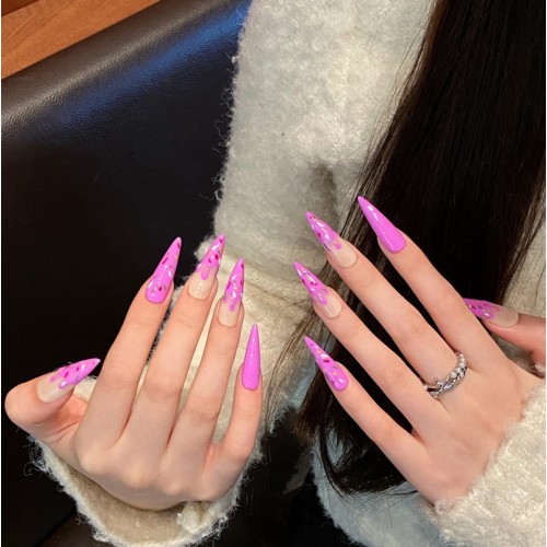 Fashion Long Handmade Press-On Nails For Women BVNL-157