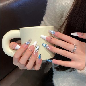 Fashion Long Handmade Press-On Nails For Women BVNL-158 