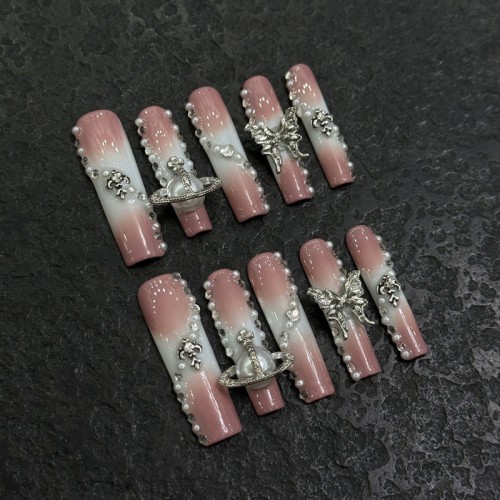 Fashion Long Handmade Press-On Nails For Women BVNL-159