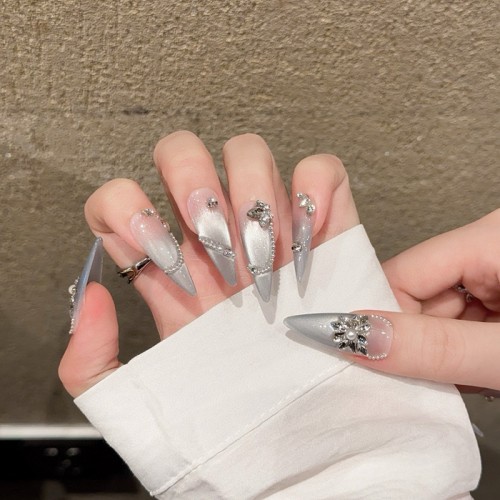 Fashion Long Handmade Press-On Nails For Women BVNL-16