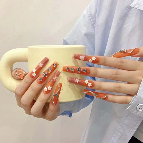 Fashion Long Handmade Press-On Nails For Women BVNL-160