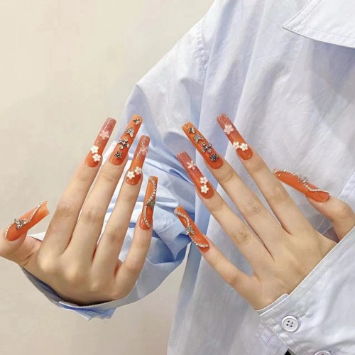 Fashion Long Handmade Press-On Nails For Women BVNL-160