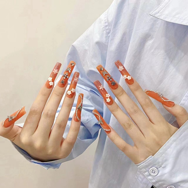 Fashion Long Handmade Press-On Nails For Women BVNL-160 