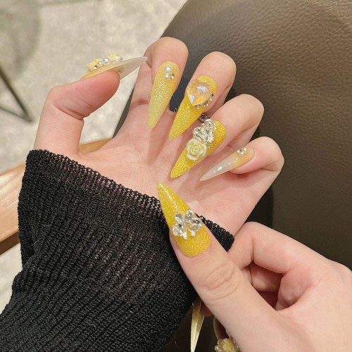 Fashion Long Handmade Press-On Nails For Women BVNL-161