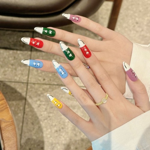 Fashion Long Handmade Press-On Nails For Women BVNL-162