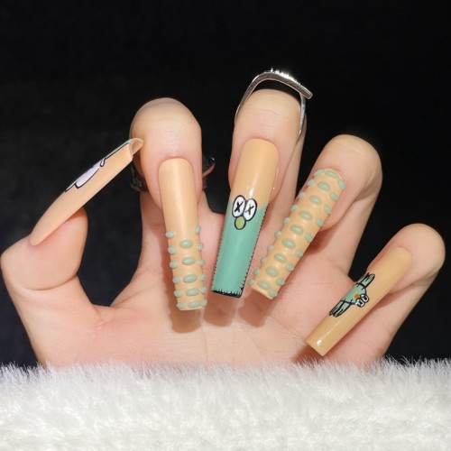 Fashion Long Handmade Press-On Nails For Women BVNL-168