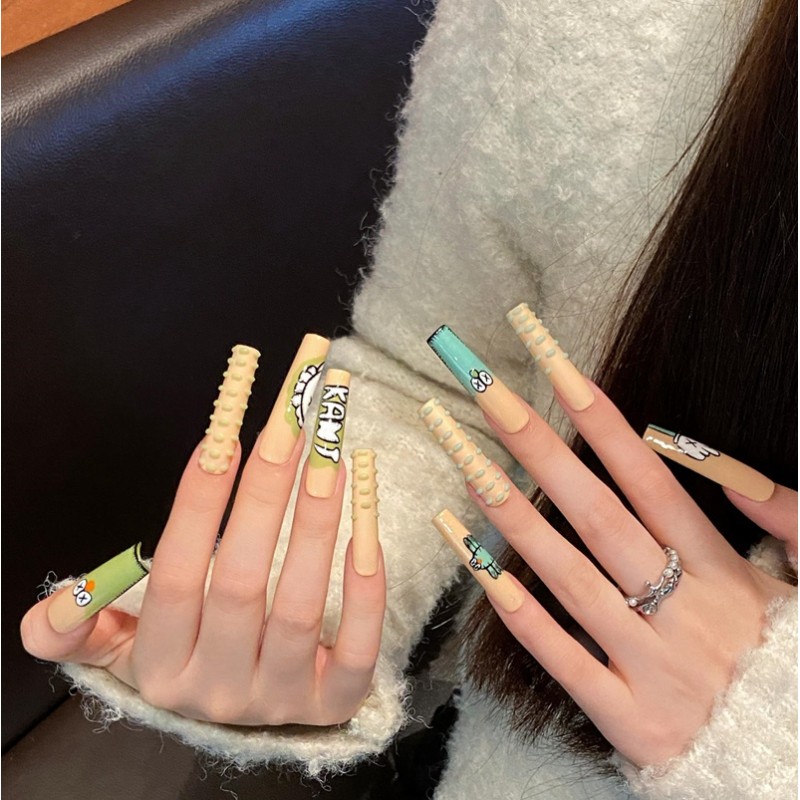 Fashion Long Handmade Press-On Nails For Women BVNL-168 