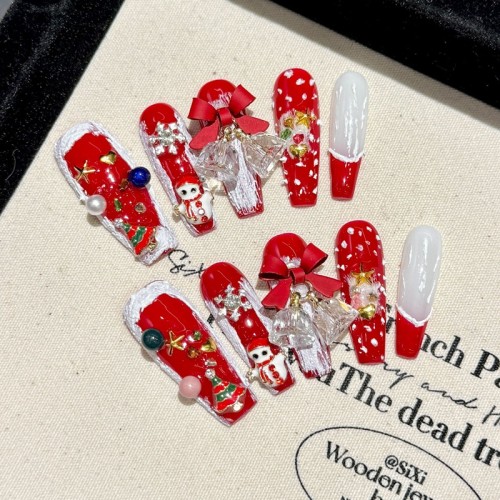 Fashion Long Handmade Press-On Nails For Women BVNL-17