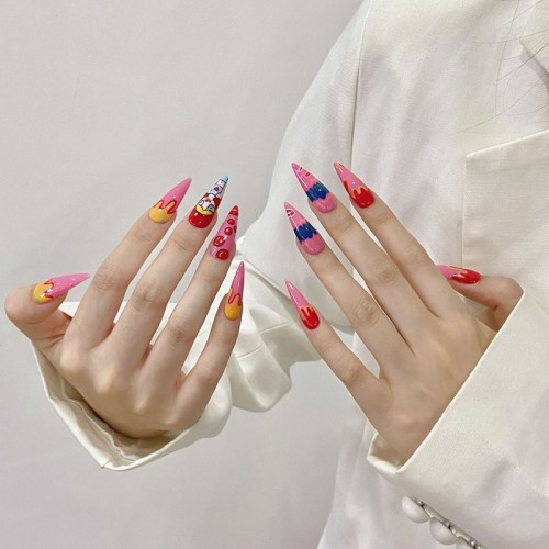 Fashion Long Handmade Press-On Nails For Women BVNL-170