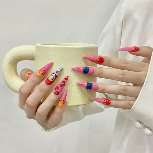 Fashion Long Handmade Press-On Nails For Women BVNL-170