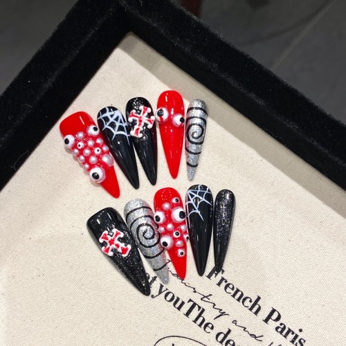 Fashion Long Handmade Press-On Nails For Women BVNL-171