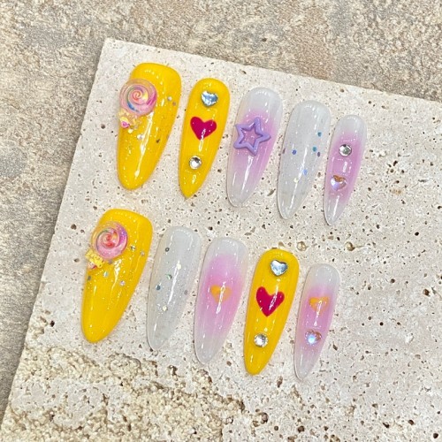 Fashion Long Handmade Press-On Nails For Women BVNL-172