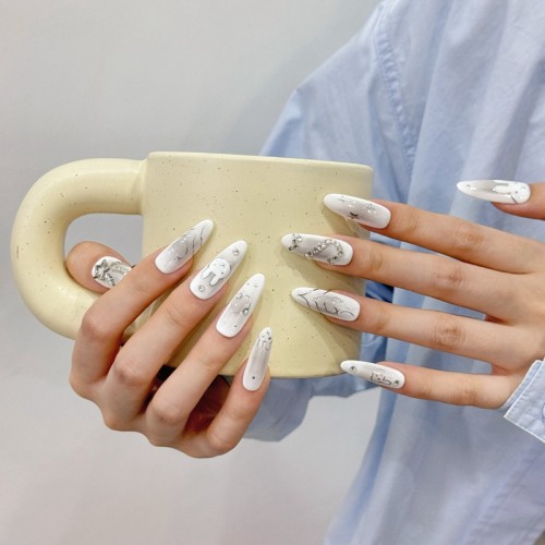 Fashion Long Handmade Press-On Nails For Women BVNL-175