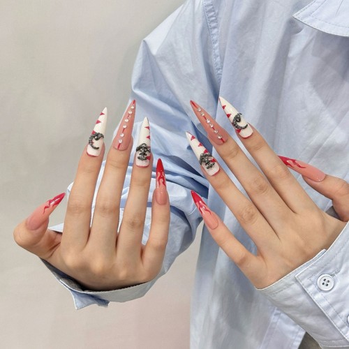 Fashion Long Handmade Press-On Nails For Women BVNL-176