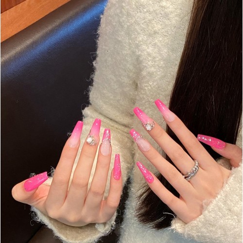 Fashion Long Handmade Press-On Nails For Women BVNL-177