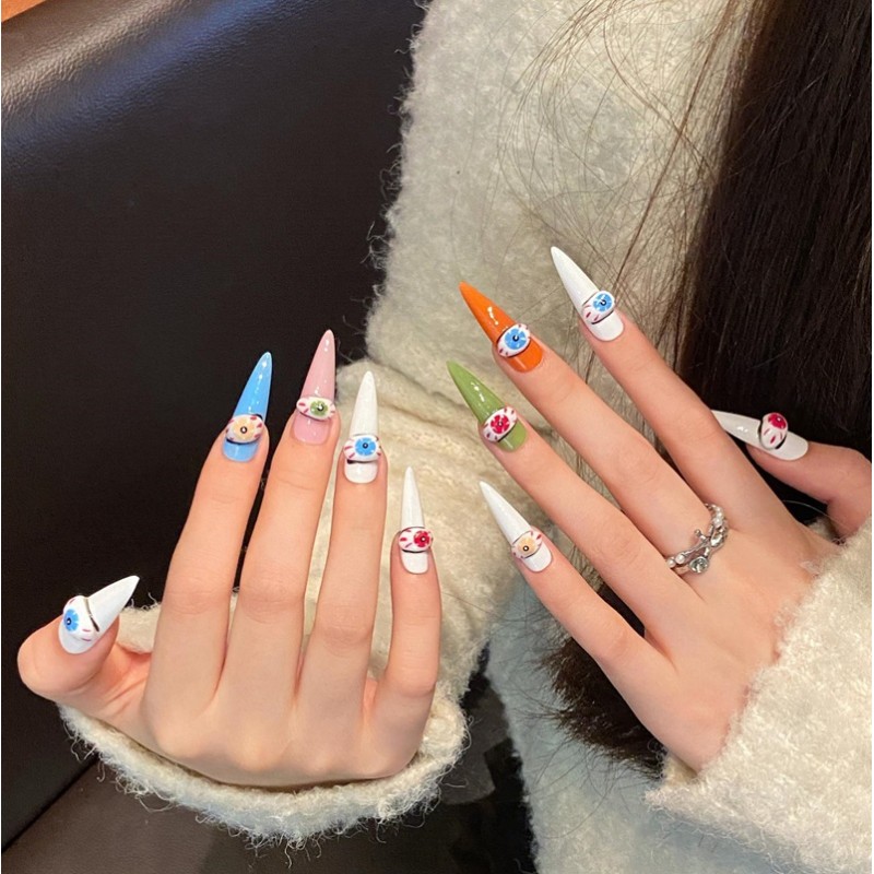 Fashion Long Handmade Press-On Nails For Women BVNL-179 